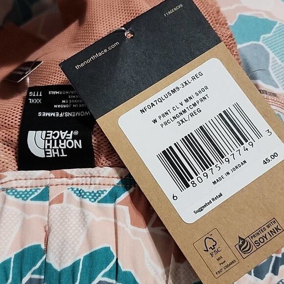 The North Face Printed Class V Shorts Porcelain Green Mountain Camo Print 3X - Picture 6 of 7